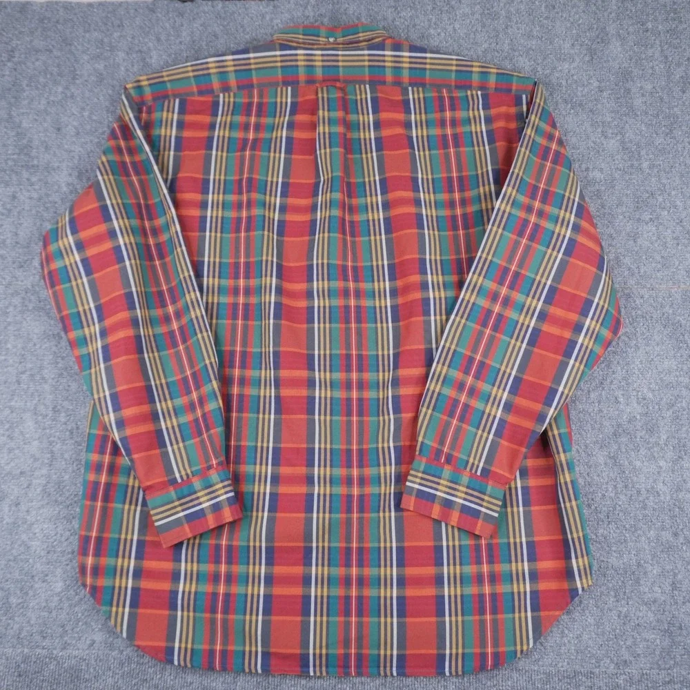 J.Crew Button Down Shirt Mens L Multi Color Giant Fit Plaid Long Sleeve
